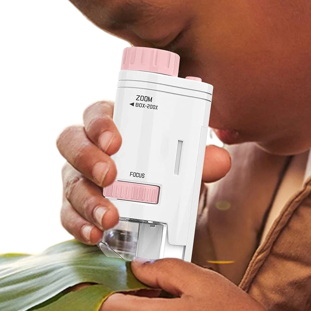 Pocket Microscope Kid Science Experiment Pocket Microscope Toy Kit 80X-200X Educational Mini Handheld Microscope With LED Light