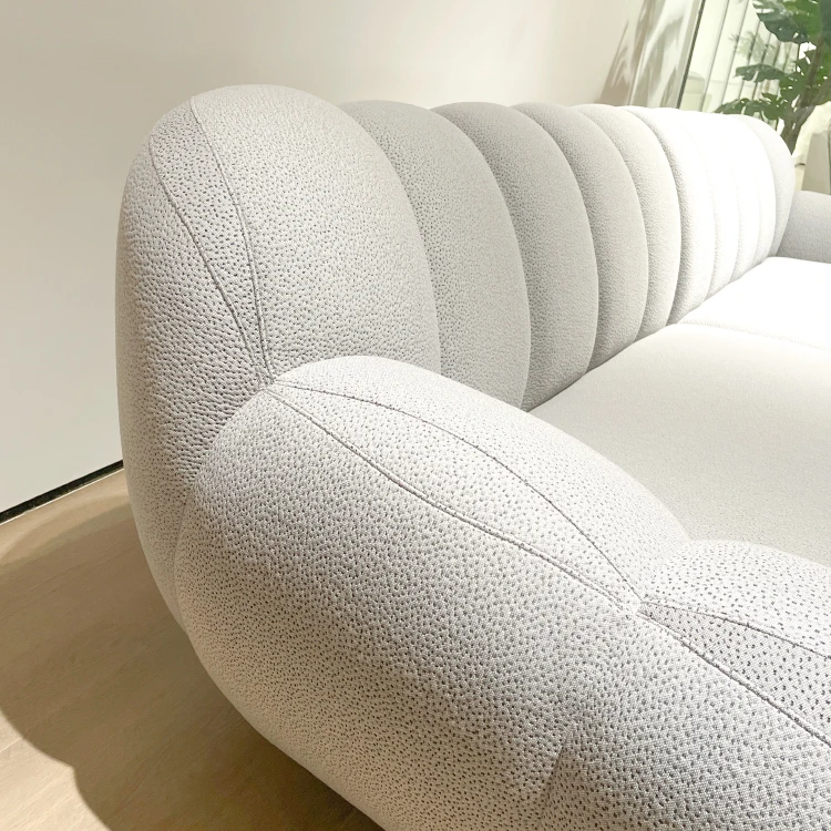WESOME FURNITURE modern i shaped floor living room sofas Italian upholstery new fabric sectional couch sofa set