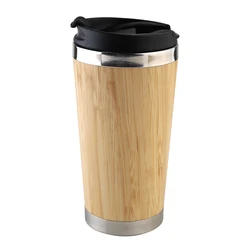 Coffee Mug Stainless Steel Wooden Coffee Tea Mug: Insulated  Light & Portable for Office  100% Eco-Friendly