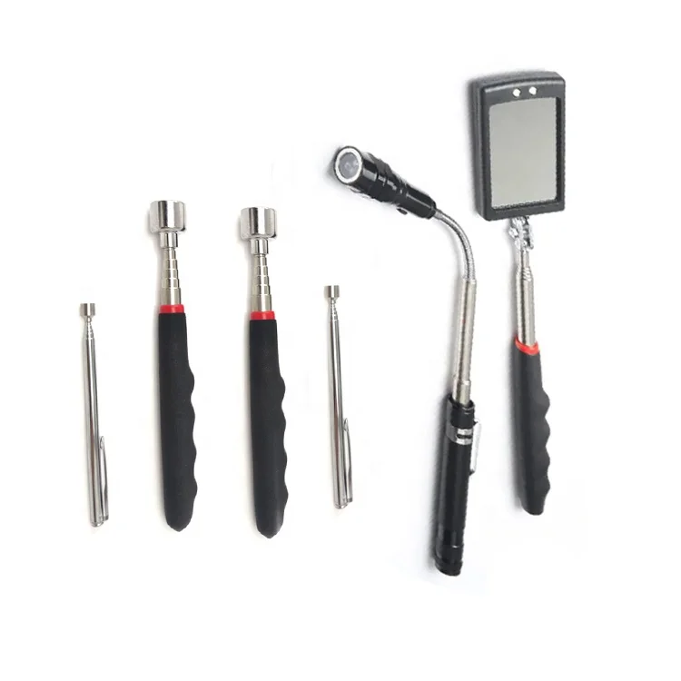 outdoor mechanic automotive stainless steel telescopic arm under vehicle security inspection mirror set  for Inspection Viewing
