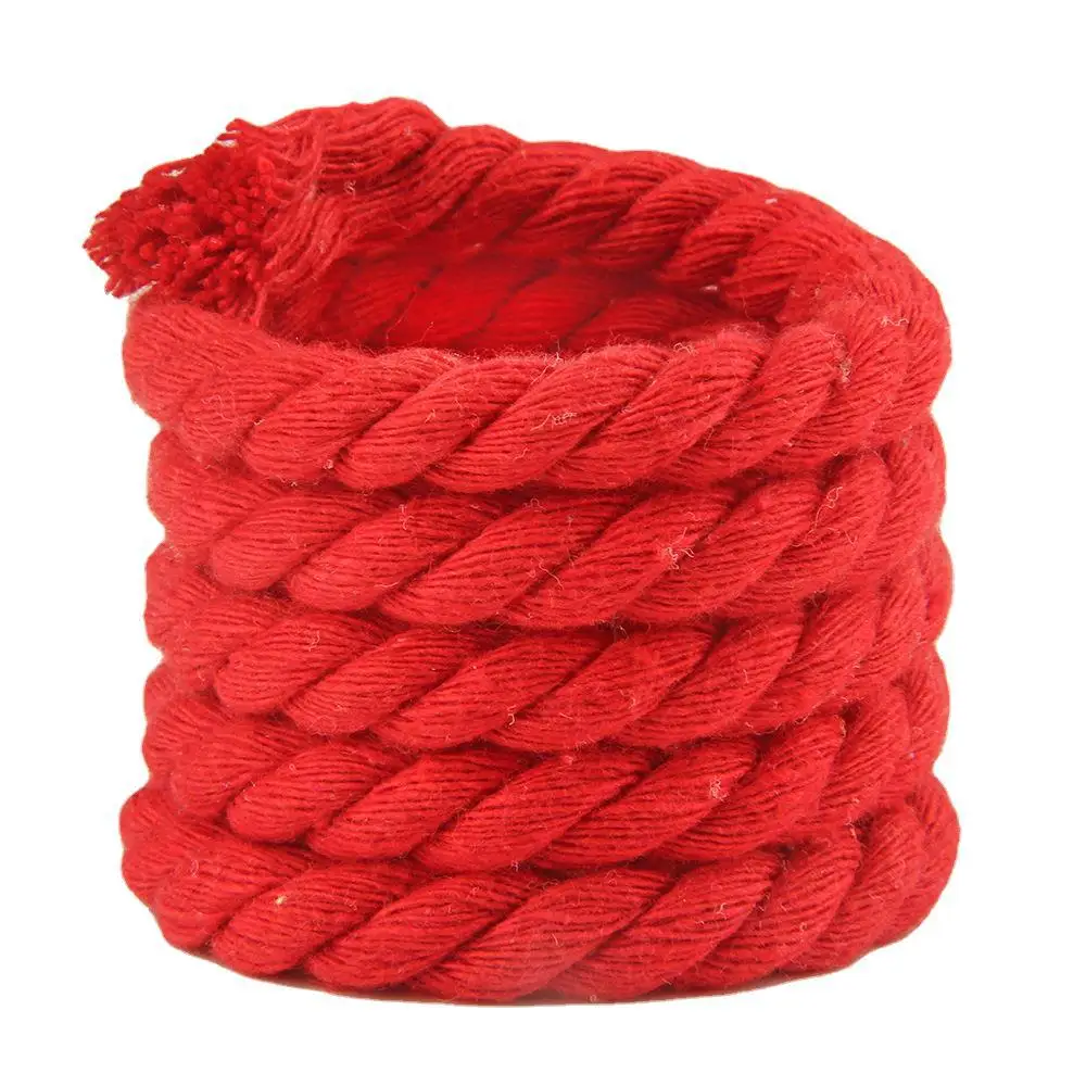Wholesale Colourful Three Strand Braided 8mm Woven Round Cotton Rope Yarn Cord For Bag Handmade Diy Decoration