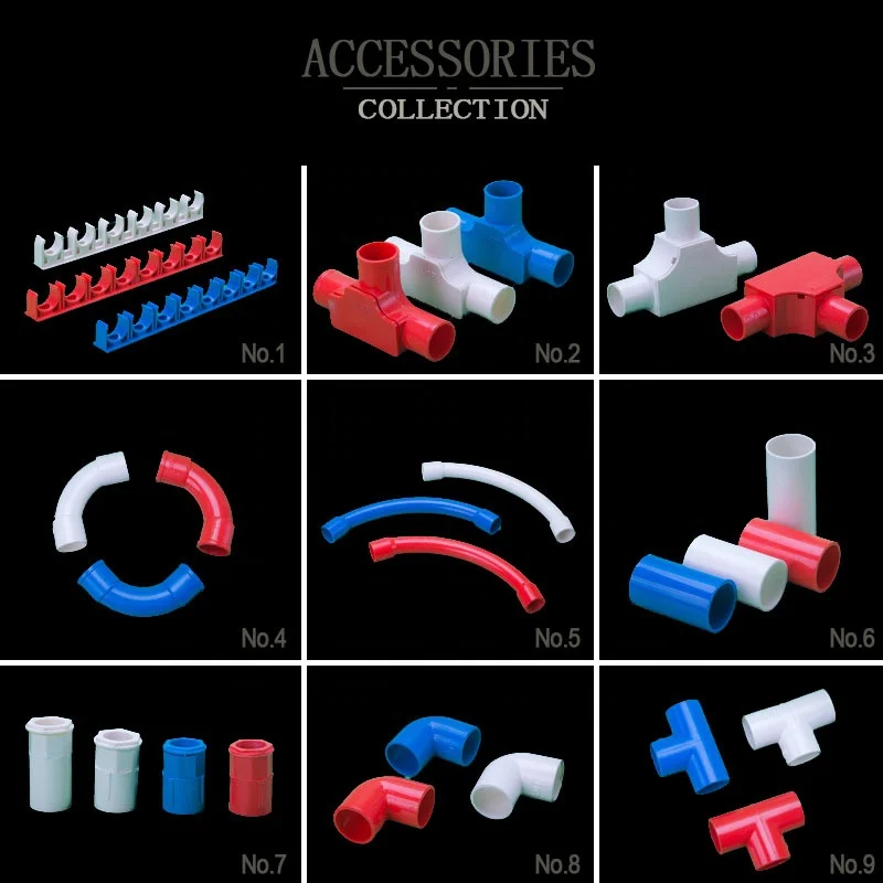 
Electrical Accessories Wholesale Size D20*0.8mm Rigid Plastic Wire Casing Cable Conduit Pvc Tube Electrical Pipe Fittings 