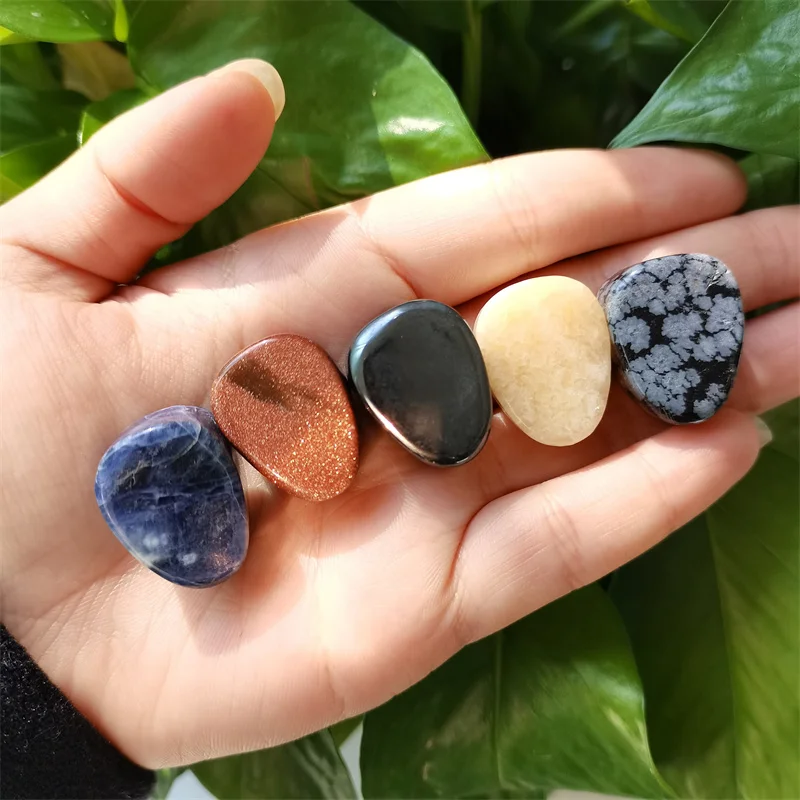 High-quality Healing Stones Pendant Natural Snowflake Obsidian Sodalite Crystal Water Drop for Necklace Decoration