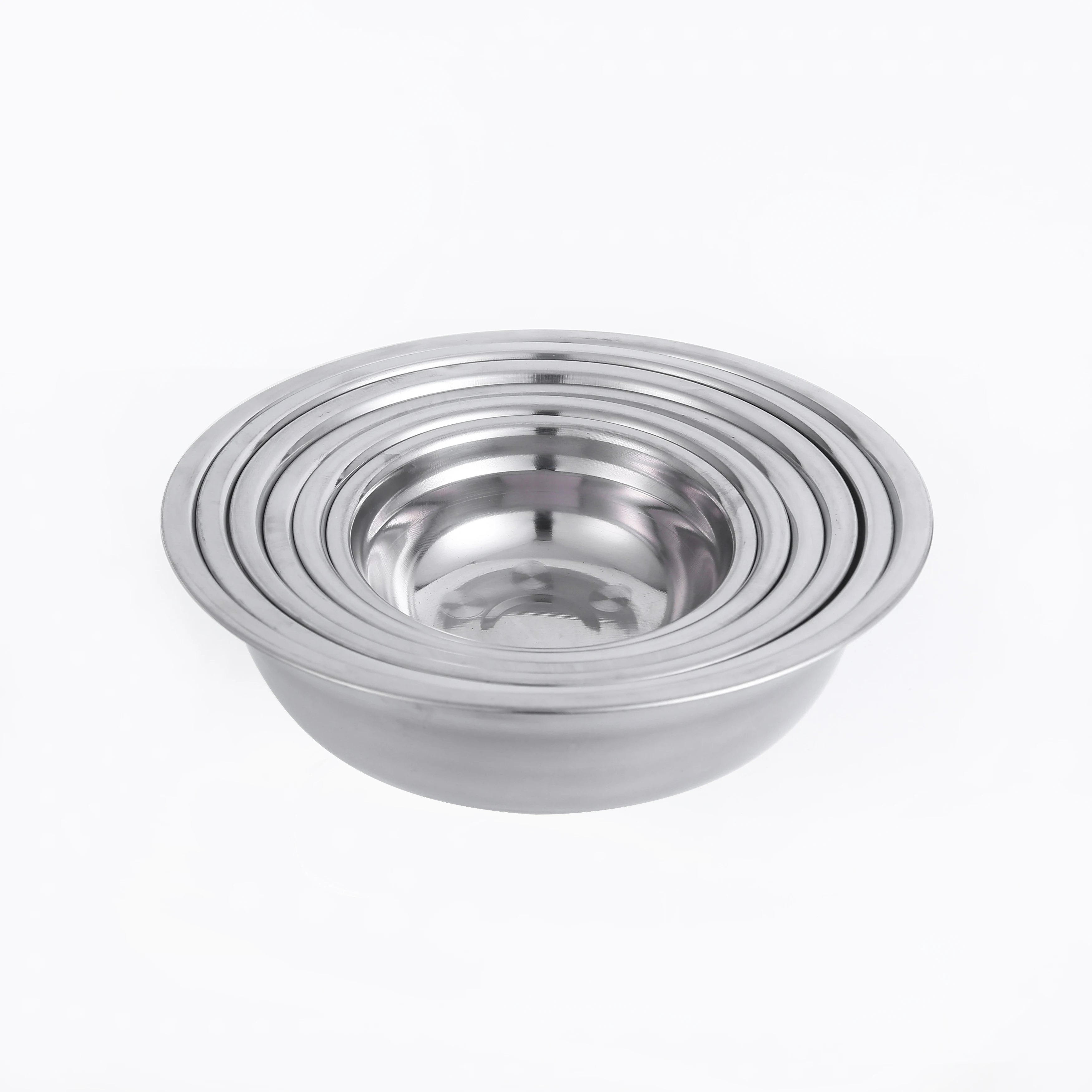 Multi-size kitchen stainless steel deep mixing bowl metal tableware soup bowl wholesale