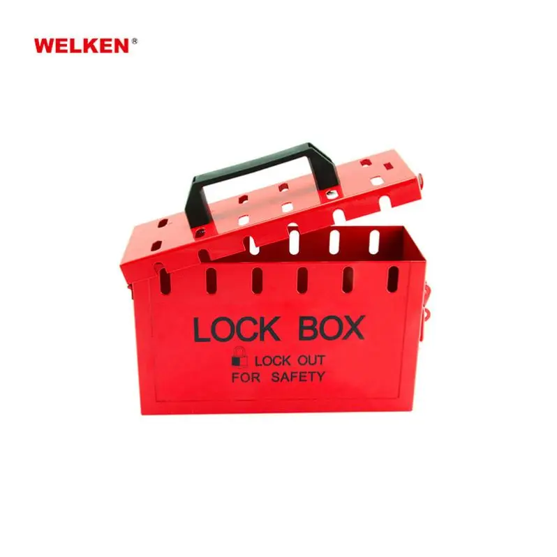 Portable group loto lock box security locking tagout box with multiple holes