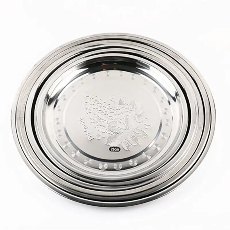 Wholesale bulk Round Shape 304 Stainless Steel commercial dinner plates