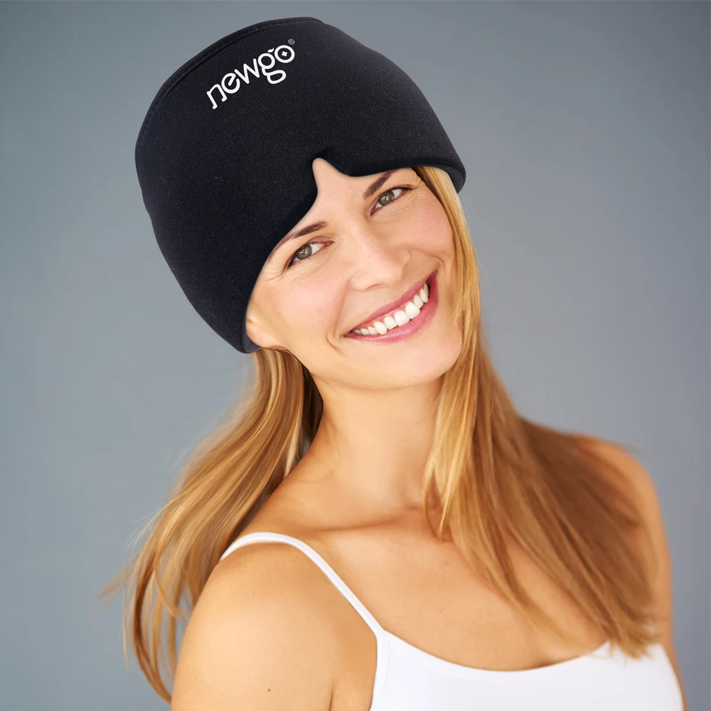 Pakcare Custom Hot Cold Migraine Relief Hat Headache Cap Reusable Cool Ice Head Wrap Ice Pack Mask
