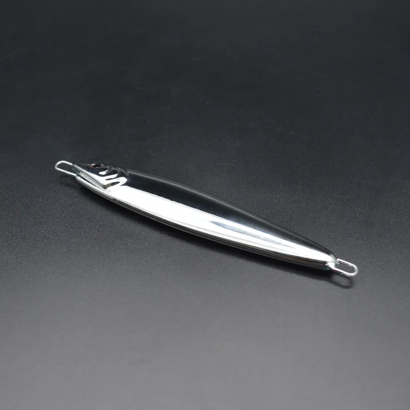 Electroplate Plating Slow Fall Metal Lead Jig Chrome Chromium 60g 80g 100g Plating Drag Metal Cast Jig Lure