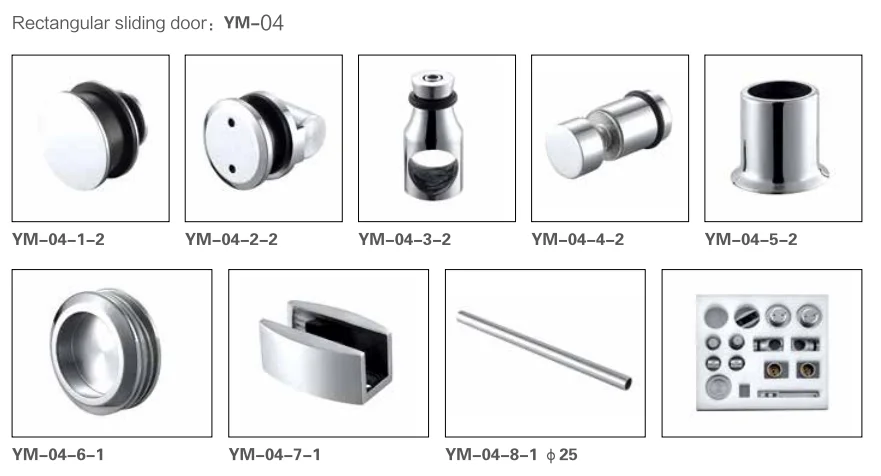 China Frameless Shower Room Sliding Glass Door Hardware Accessories for Bathroom Glass Door