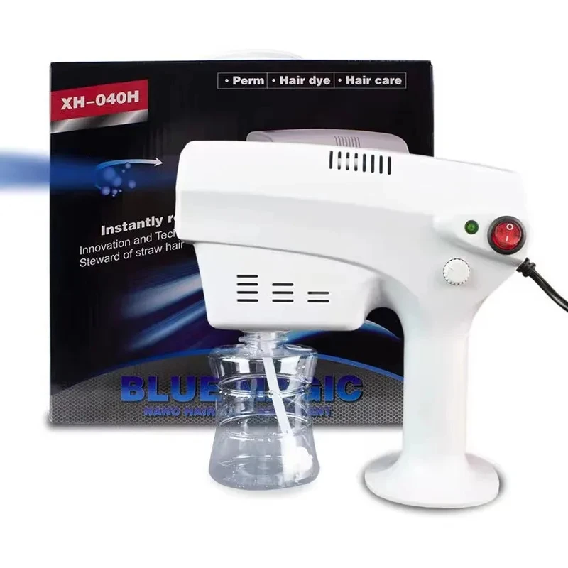 Household Nano Steam Gun Hair Care Nano Hydration Sprayer Hot Dyeing Care Blue Micro Mist Machine Spray Hair Steamer Trigger
