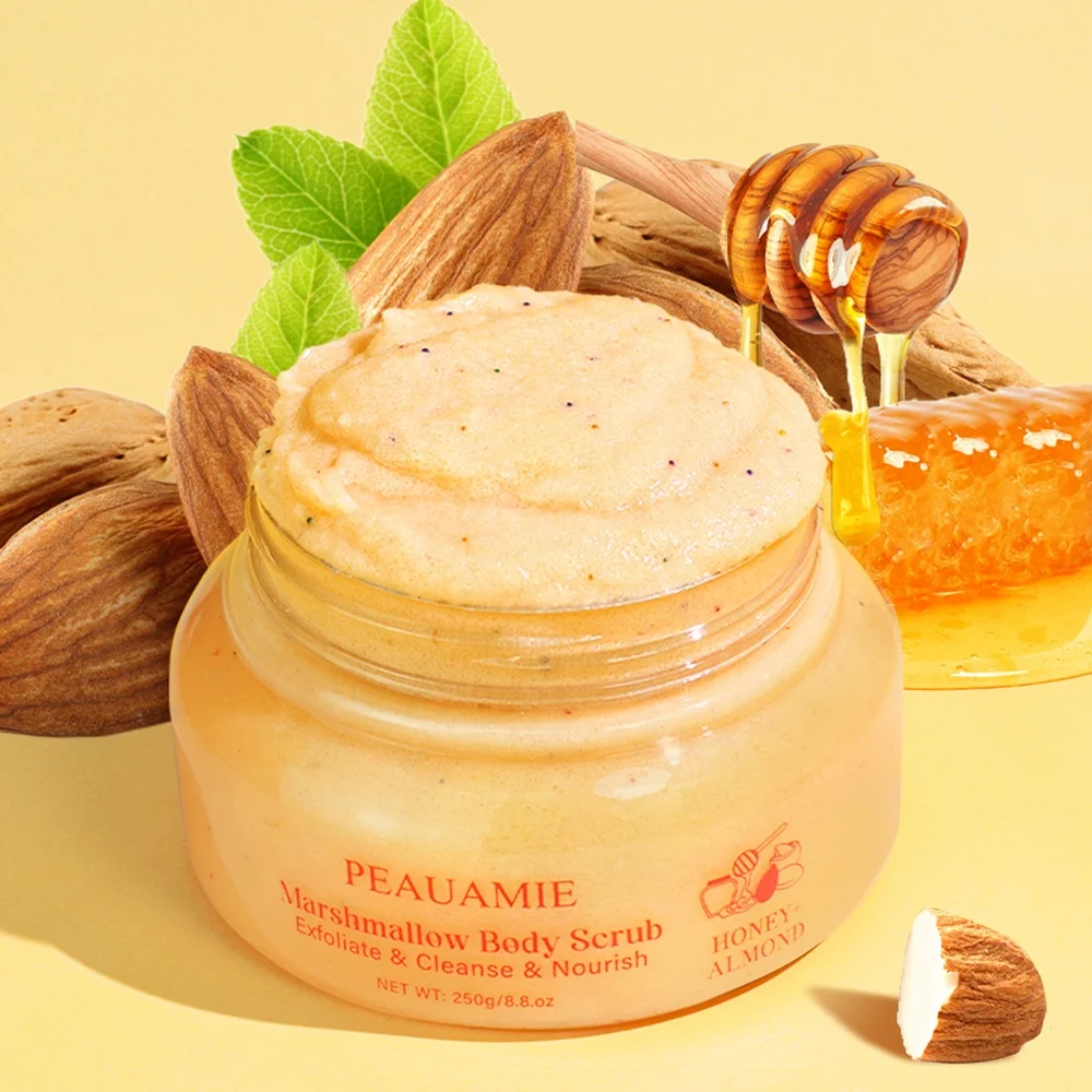 Private Label Honey Sugar Almond Skin Care Body Polish Nourishing Exfoliating Body Scrub