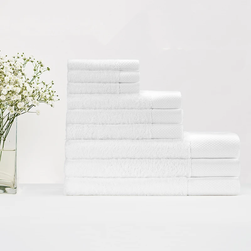 5 Star Hotel Towels  Jacquard Towel Hottest Selling Premium Cotton White