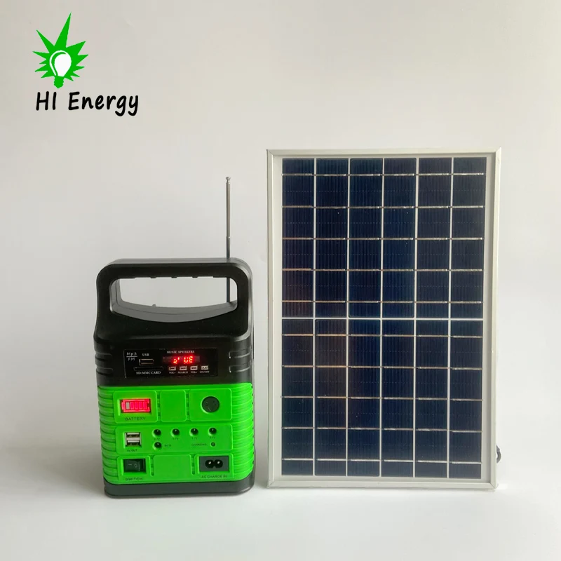 HiEnergy Solar Energy Related Products Mini Home Solar Power System Kit Portable With Radio MP3 Player Bluetooths Speaker