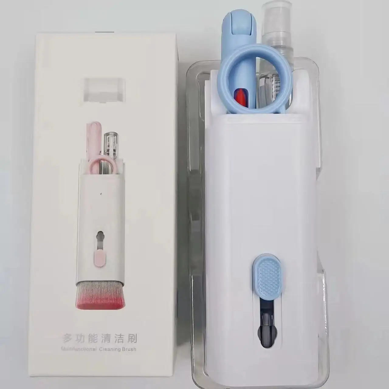 custom logo 7 In 1 Computer Phone Cleaning Set for Airpods earbuds with Soft Brush Design High Density Sponge Cleaning Kit pen