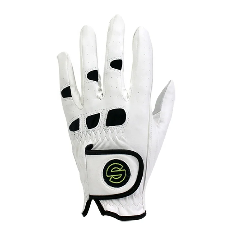 
Specialized in manufacturing cheap and high quality sheepskin custom white golf gloves 