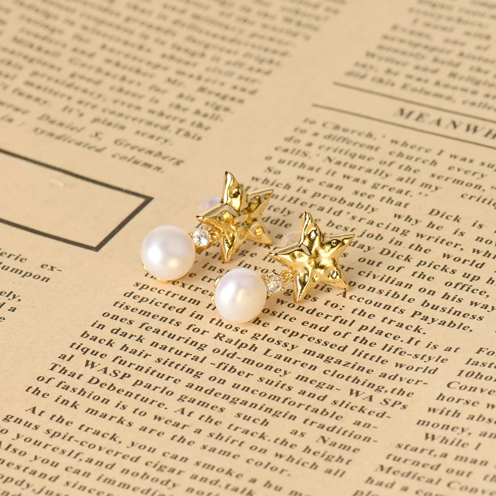 Modern unique design draft quality 14k Gold Filled pearl CZ jewel earrings for women 14k Gold Filled Pearl CZ Earring