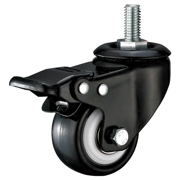 2inch Threaded Stem Swivel Furniture  PU Caster with Brake