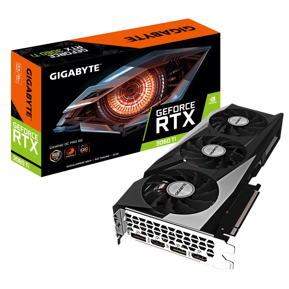 В наличии игровая графическая карта Gigabyte RTX 3060 Ti Gaming OC LHR 8 Гб