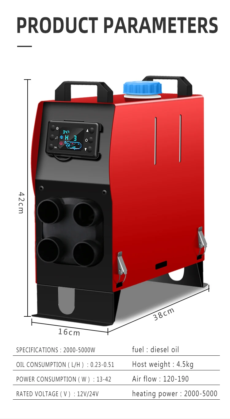 Дизельный Обогреватель 8 кВт 2 кВт для автомобилей, седанов, грузовиков, лодок, палаток, фургонов и железнодорожных транспортных средств с ЖК-дисплеем