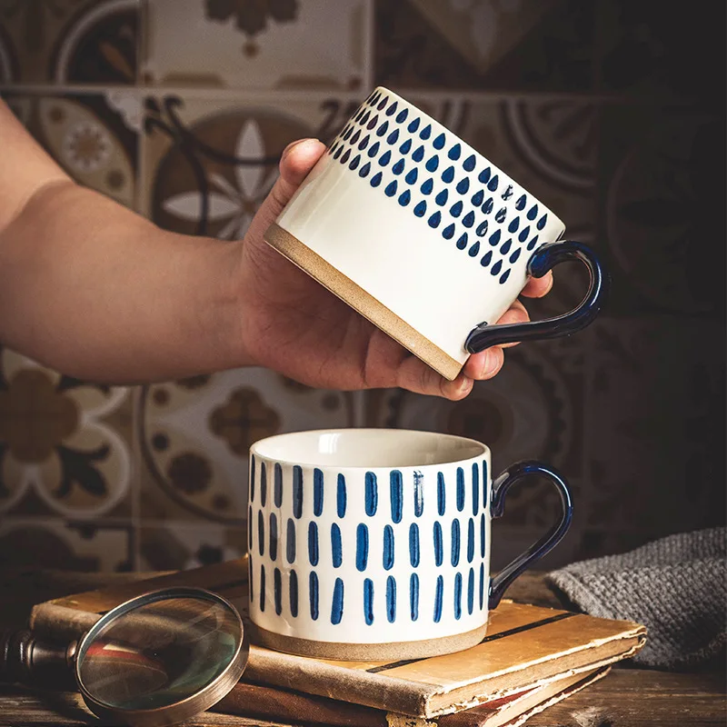 Custom Ceramic Mug Vintage Style Camping Ceramic Enamel Campfire Coffee Mug