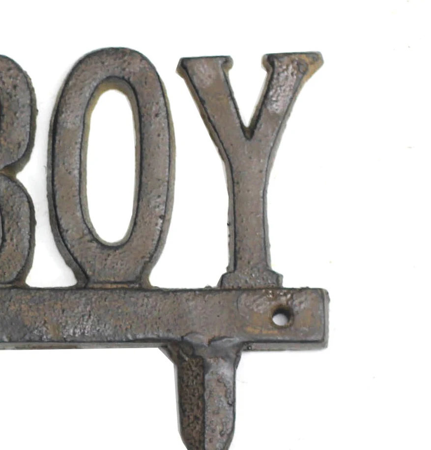 Cast Iron Decorative Wall Organizer Hooks - Cowboy Iron Key Rack - Three Hanging  - Hat , Bag, Coat Rack, Towel