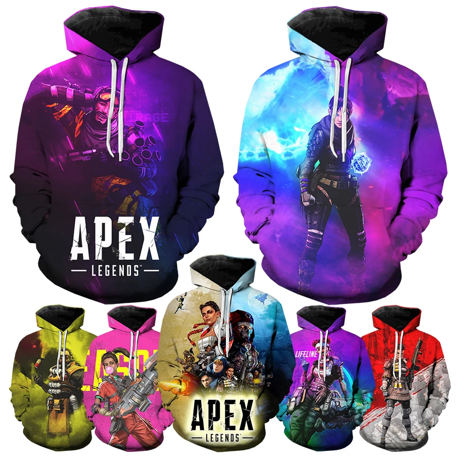 Apex Legends 3D Printed Hoodies for Men Hot Computer Games 3D Printing Hoodies From Men Casual Funny Fashion Oversized Pullover