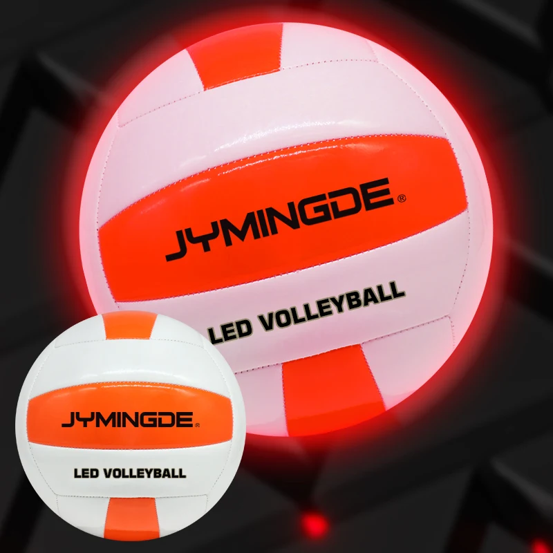 Leather rechargeable led glow in the dark light up beach volleyball for night sports and games