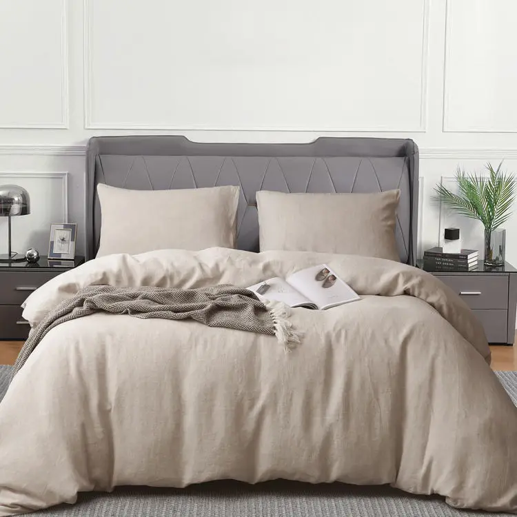 Drap De Lit Juego De Cama 100% Natural Pure Flax Linen Hemp 170 Gsm Linen Duvet Cover Bedding Set