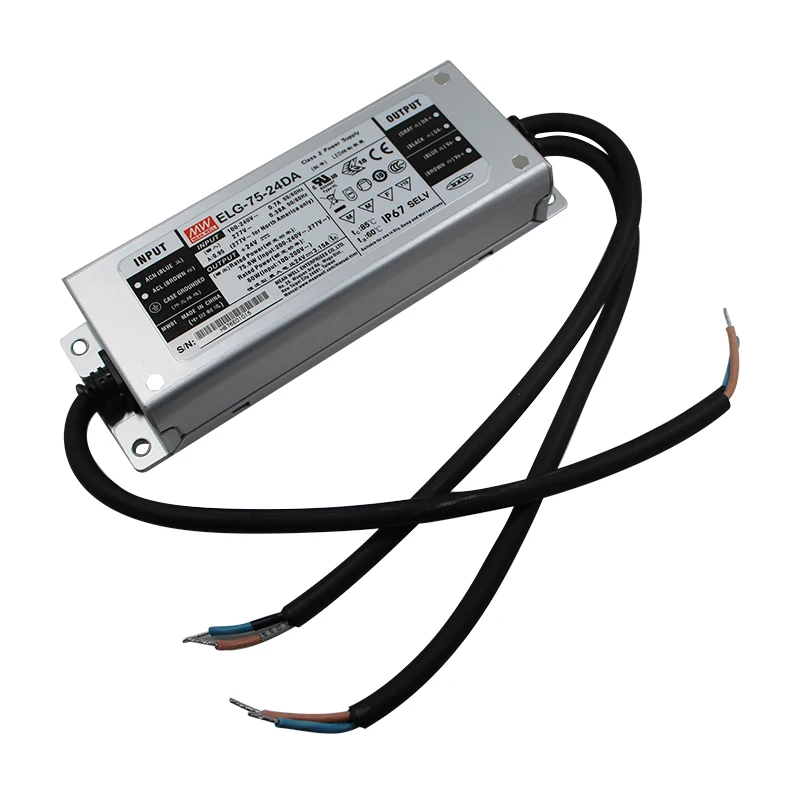 Meanwell ELG-75-24DA 75W 24V 12~48V Dimmable DALI Waterproof IP67 Led Driver