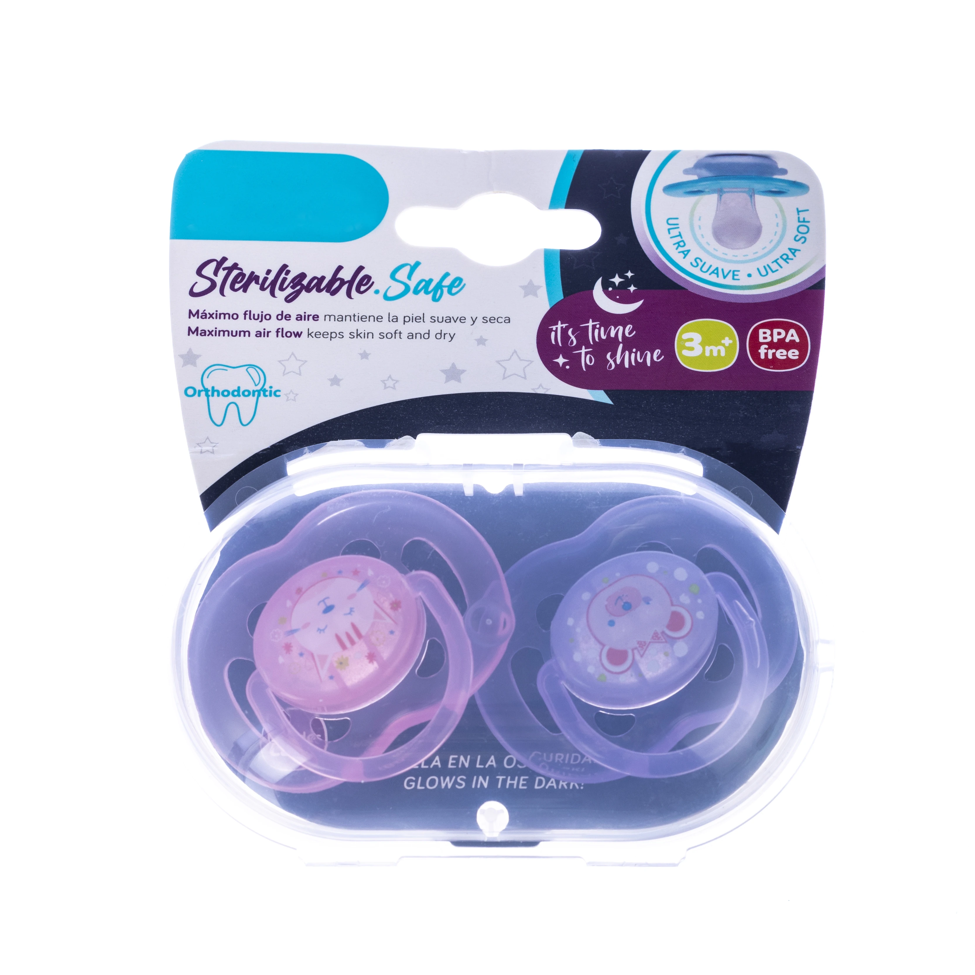 Wholesale Custom Night Pacifiers 0-6 Months Best for Breastfed Babies Glow in the Dark Baby Boy Girl 2 Count