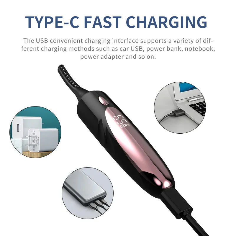 8S Fast Heating Eyelashes Lift Lifting Curler Professional Eyelash Curler Heated Eyelash Curler with Comb
