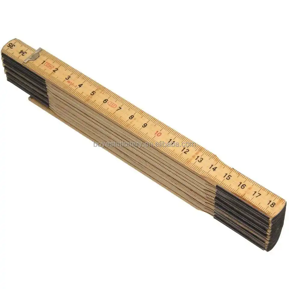 2M Wooden Folding Ruler for Promotion OEM Spring Europe Wood Color Double Material Branded Origin