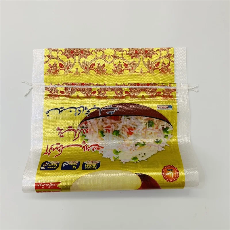 Custom 25kg 50kg PP woven packaging bag for rice flour corn polypropylene woven sack pp bag