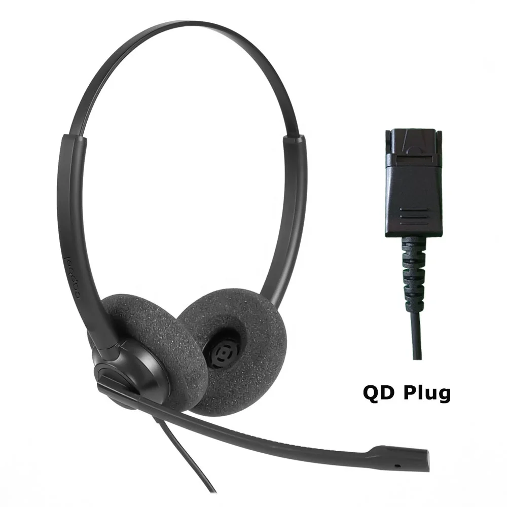 Reliable OEM Call Center Headset Noise Cancelling QD Plug Comfortable  Stereo Headphone for Prolonged Use