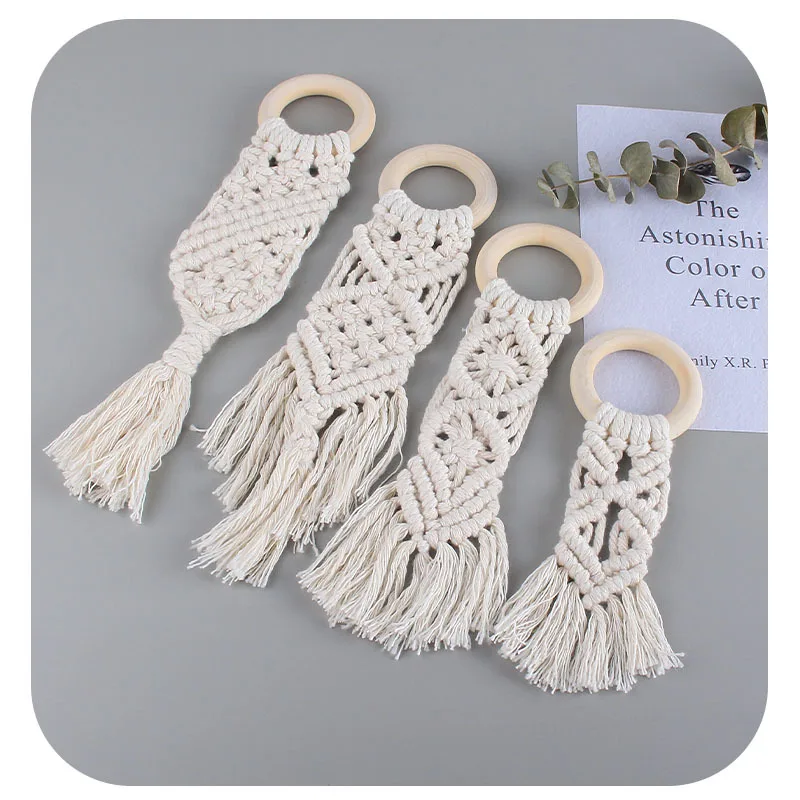 Bohemian Style Cotton Rope Tassel Napkin Rings, Creative Dream Catcher Inspired Napkin Rings