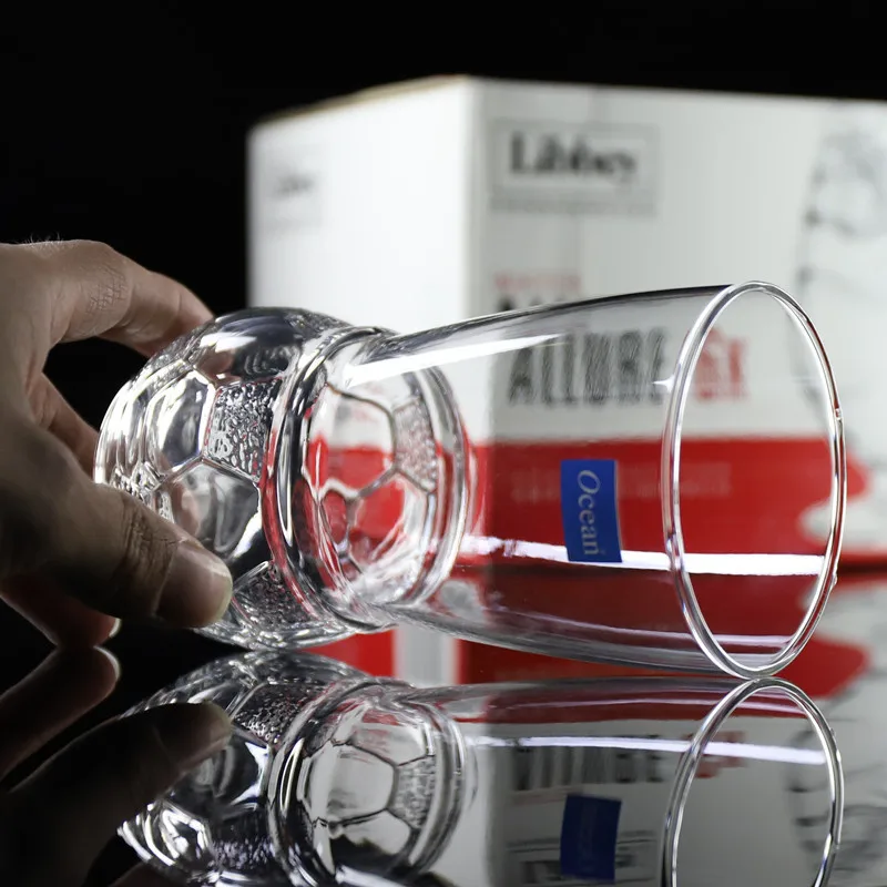 Creative Football Shape word cup Lead-free Mug Beer wine juice handmade glass tumbler