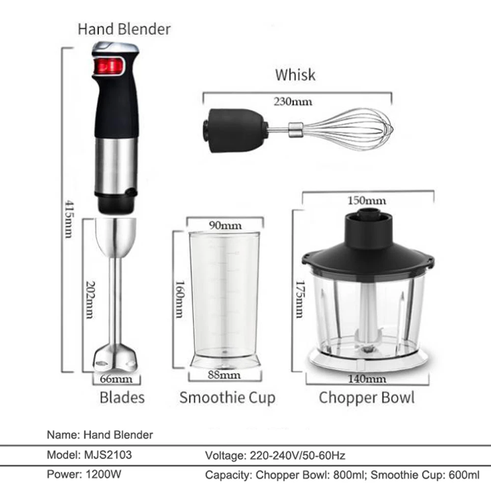 MSF 1200 Вт Электрический многофункциональный ручной блендер миксер блендер