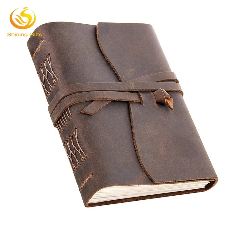 Custom Handmade Genuine Leather Travel Journal Vintage Leather Bound Writing Notebook