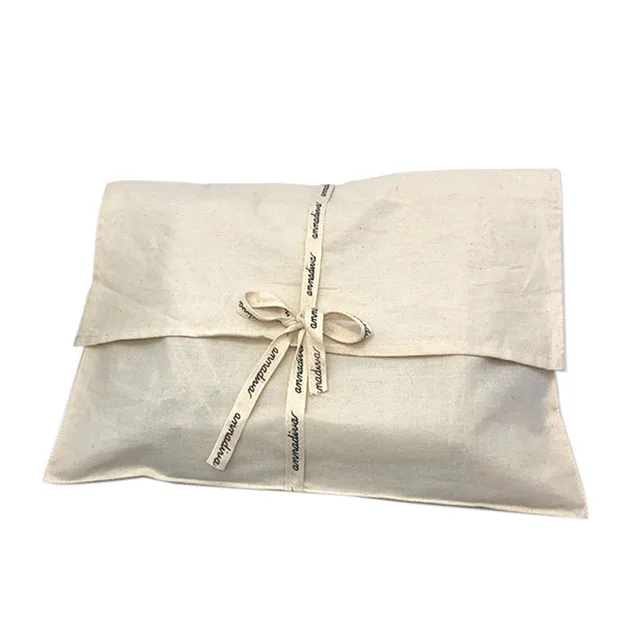 Eco-Friendly Cotton Linen Envelope Cloth Packaging Dust Bags For Handbag Envelope Cotton Gift Jewelry Packaging Pouch With Tie