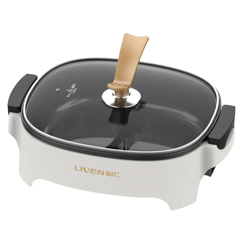 Multi-functional Smokeless No-stick Cooking Surface Electric Grill Hot Pot Aluminum White PTFE Die Casting Aluminum Nonstick Pan