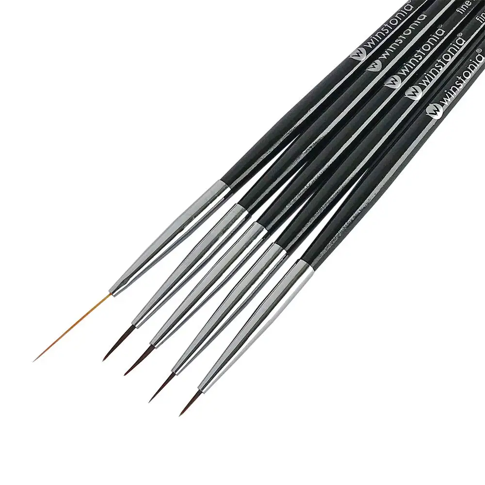 Amazon gel nail brush Liner Acrylic Handle Clear Painting Brush Drawing Private Label nail art liner brush
