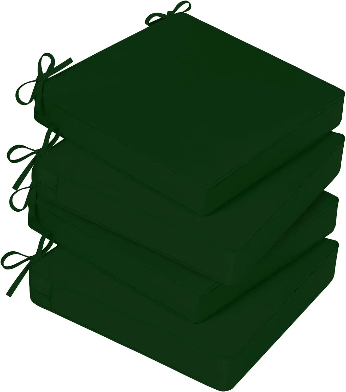 Outdoor chair cushions Waterproof patio cushions Strap Patio for garden Dark green 18.5 x 16 x 3 inches (4-piece)