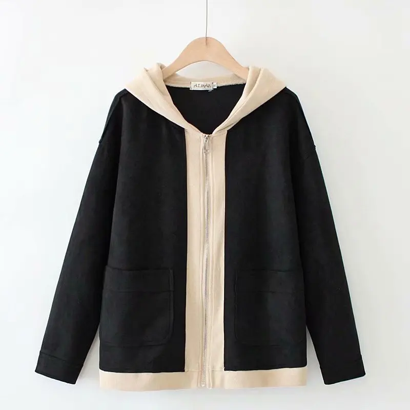 Spring and autumn Korean style fresh three-color solid faux suede jacket women winter coat