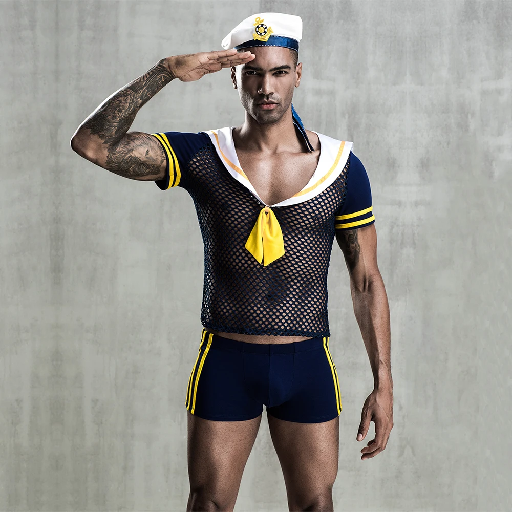 7210 (1) Black Fishnet Seaman Uniform Sexy Male Lingerie Sexy Sailor Costume For men.jpg