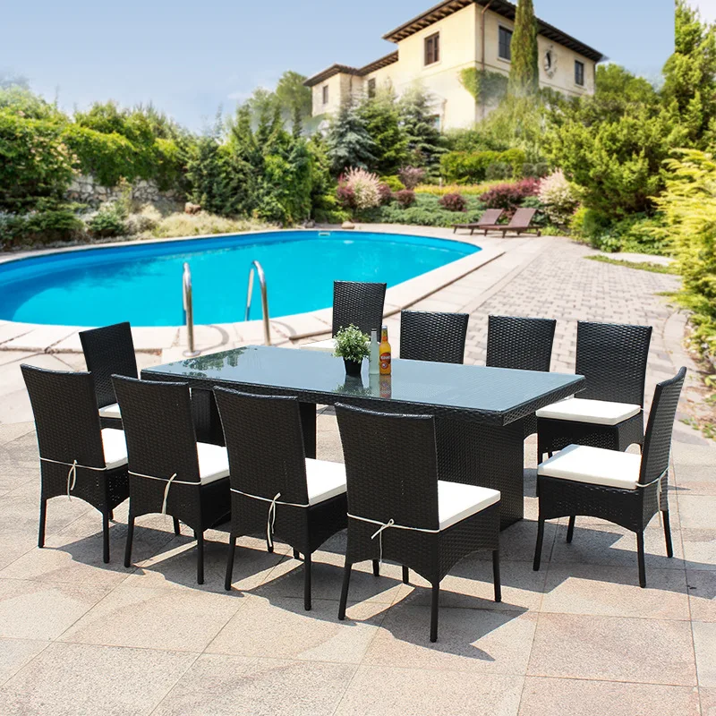 YASN HYTZ014 Modern Rattan Outdoor Dining Table Chairs Set