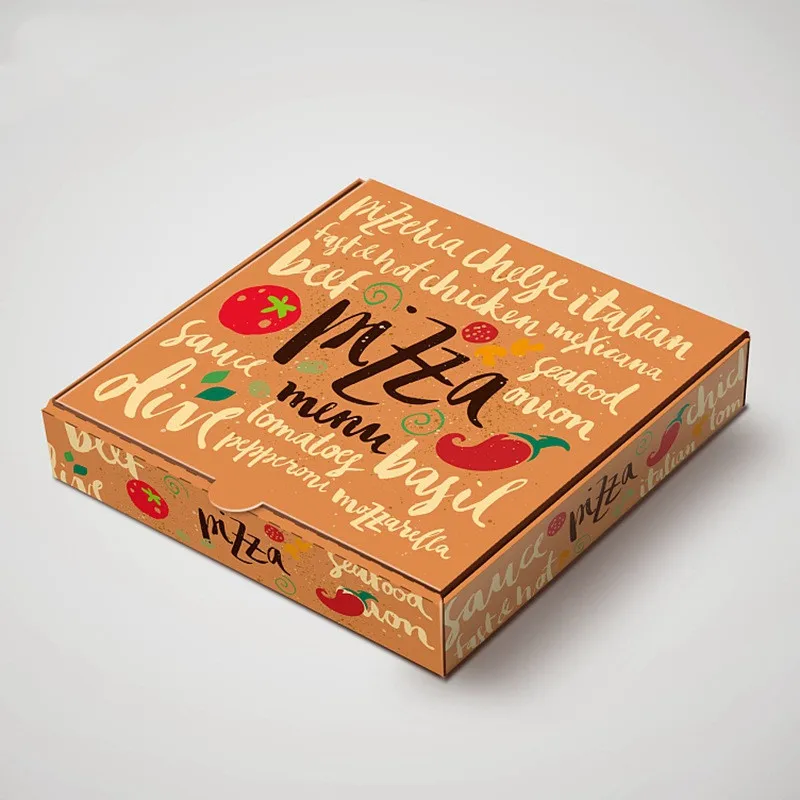 33x33 Pizza Box Food Packaging Recycle Carton Takeaway Packaging Paper Box  Corrugated Pizza Box Custom Printed