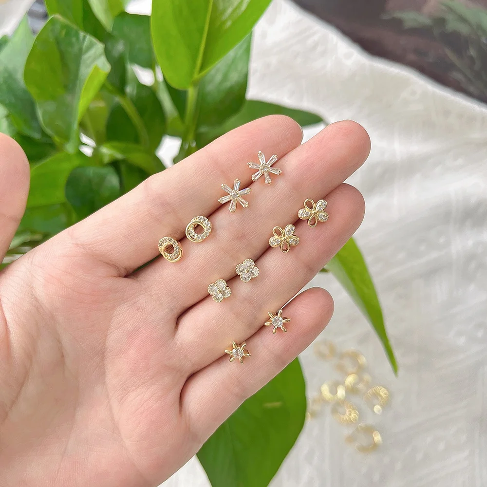 Hot sale low price gps-tracker-earrings-for-kids 18K Gold Plated funky Floral earrings new arrivals