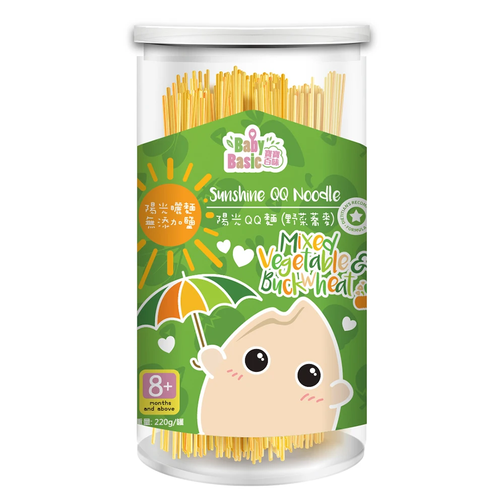 Baby Basic Easy Storage Easy Cooking Noodle Taiwan 8M+ Mixed Vegetable and Buckwheat Kid Food Weaning Ready to Ship High Fiber