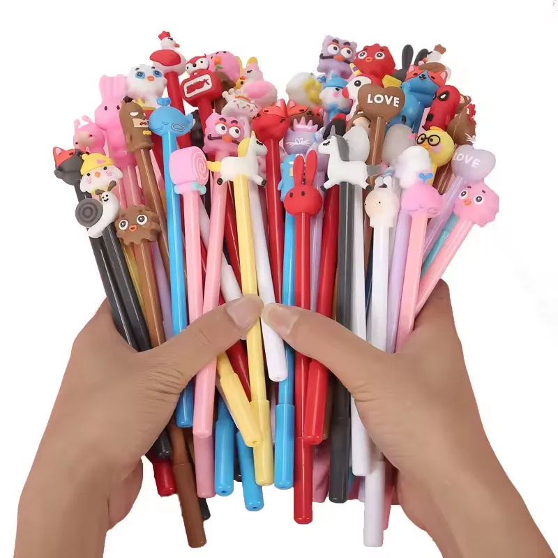 Hot Selling Promotional Kawaii Neutral Pen Morandi color 0.5mm Korean Design Cartoon Cute animal Gel Pen Stationery Manufacturer