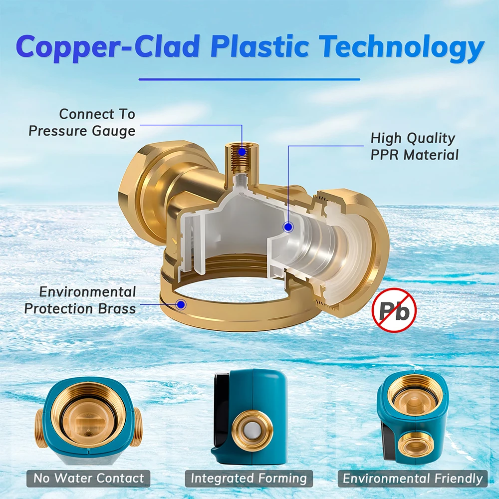 Water Sediment Filter  40/300 Microns Water Driven Flush  Well Water Filtration System